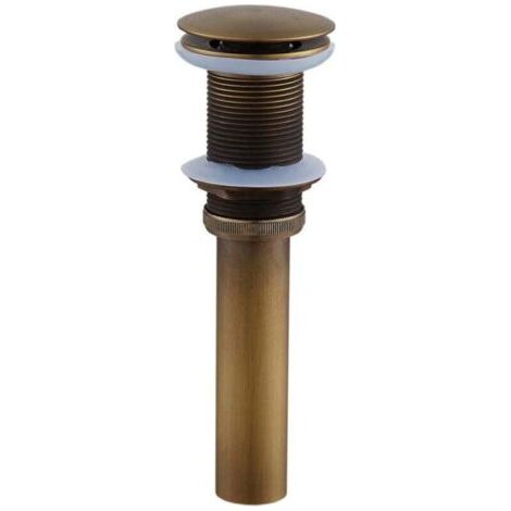 Pair Antiker Bronze-Waschtischablauf ohne Überlaufloch, Pop-up-Badezimmerablauf