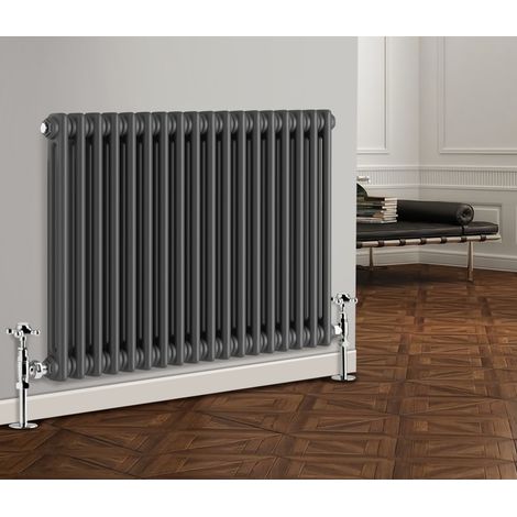 Traditional Radiator Cast Iron Style Radiator 2 Column Anthracite 600 x 830mm (1/6)