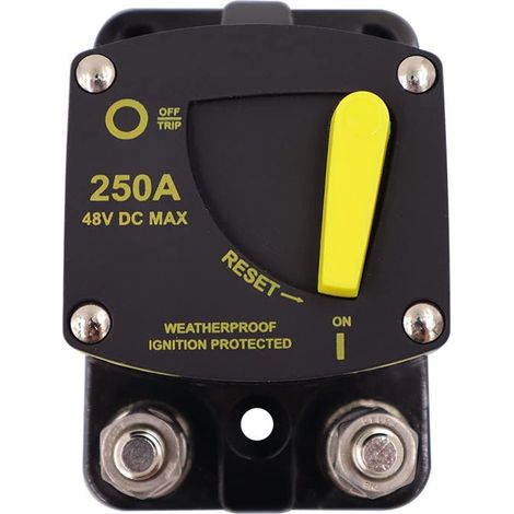 Disjoncteur Étanche 250A DC 12V-48V - Réinitialisation Manuelle Voiture Marine Bateau (1/5)