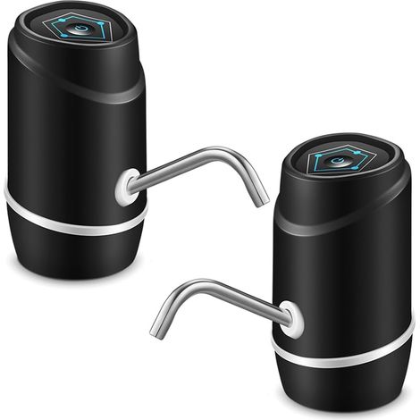 Juego de 2 bombas eléctricas para botellas de agua, cargador USB y dispensador automático de agua potable a batería, interruptor portátil de un toque para el hogar, la oficina y la cocina.
