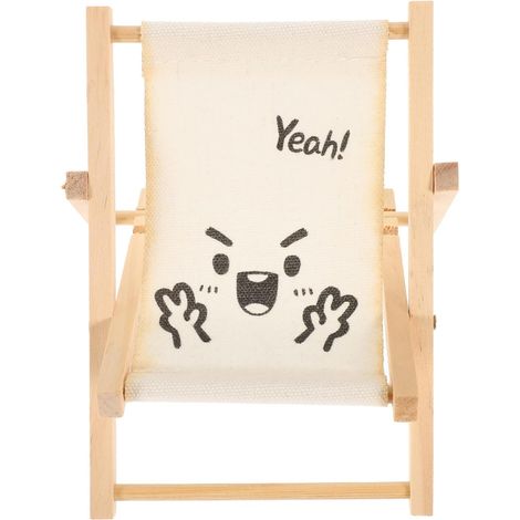 Support Téléphone Portable sans Utiliser Mains en Bois Forme Chaise de Plage Pliable, Support Bureau Décoratif Adorable Accessoire Téléphone Portable pour des Films (1/5)