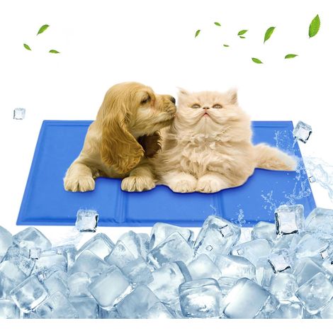 Kühlmatte für Hunde, 90 x 50 cm, Kühlmatte für Hunde und Katzen, selbstkühlendes, ungiftiges Gel, große Kühlmatte für Hunde, handwaschbar – kratzfest