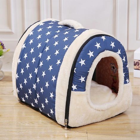 Panier douillet pour chats et petits chiens en forme d'igloo - Nid d'hiver portable et doux pour animaux de compagnie - Idéal pour les chatons, les chiots et les lapins - 35 x 30 cm (1/5)