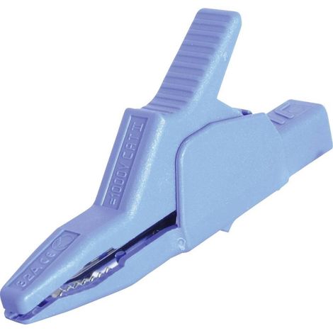 Sks-Hirschmann Pinza cocodrilo de seguridad azul apertura 30 mm