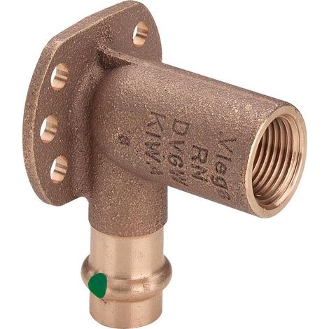 Viega Sanpress Wandscheibe 116552 15 mm x Rp 1/2 x 45 mm, Rotguss oder Siliziumbronze, SC-Contur (1/5)