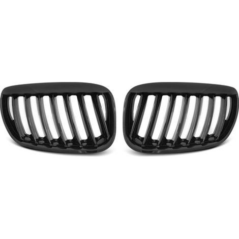 Paire de grilles de calandre BMW X5 E53 de 2004 a 2006 Noir brillant-27318115 (1/5)