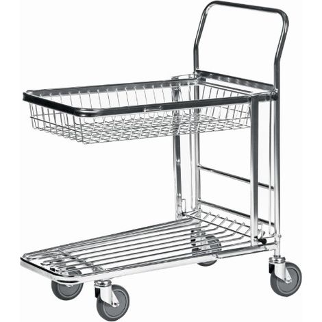 Rollcart C+C Wagen mit 2 Ladeflächen 750x350 / 670x310x120mm Rohr/Draht