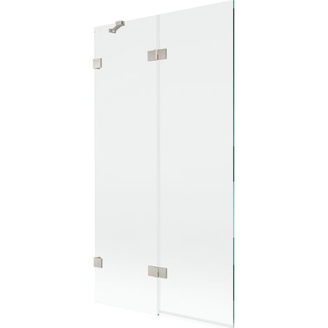 Mexen Lunar Duschwand 2-flügelig links 100 x 150 cm, transparent, gebürstetes Nickel - 897-100-100-97-00-L (1/5)