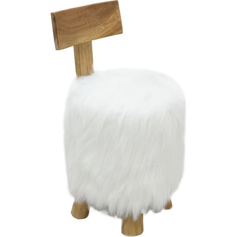 Tabouret Chaise de bar Tabouret de bar - Blanc Bois de teck massif BV518793 - BonneVie (1/5)