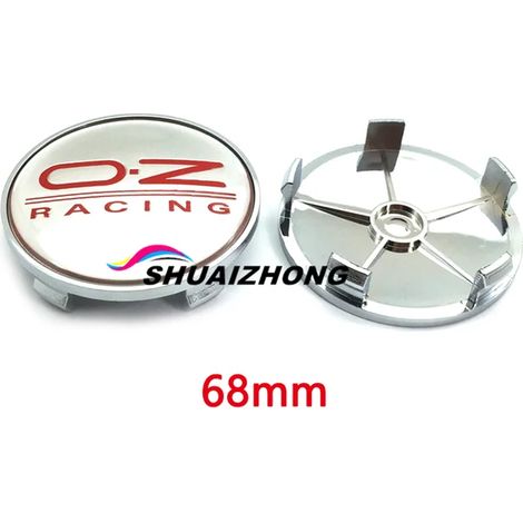 (68 mm Argent Rouge) 4 enjoliveurs de roue de voiture 56 mm 60 mm 65 mm 68 mm Compatibles avec les jantes, logo Auto OZ, emblème, accessoires de style extérieur (1/5)