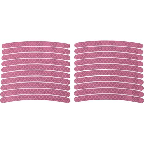 CCYKXA 20 Pcs Arc Wheel Rim Stickers Car Wheel Rim Ribbons Decoration Stickers For 14-22" Neon Pink Reflective Pet (1/5)