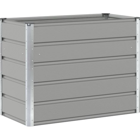 Jardinera Gris Claro 100 x 50 x 77 cm Acero Galvanizado vidaXL