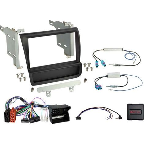 Kit 2-DIN compatible avec Audi R8(42) 04/2007-05/2015 SWC/Amp noir