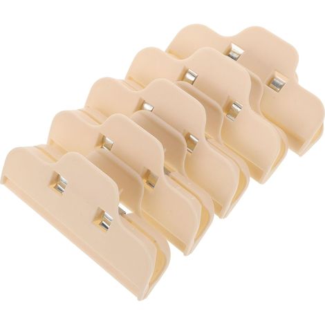 Clips de fermeture pour sacs alimentaires en ABS beige, lot 5 (1/5)