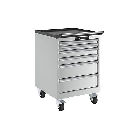 Cajonera  rodante  A x P 564 x 572 mm  6 cajones  gris