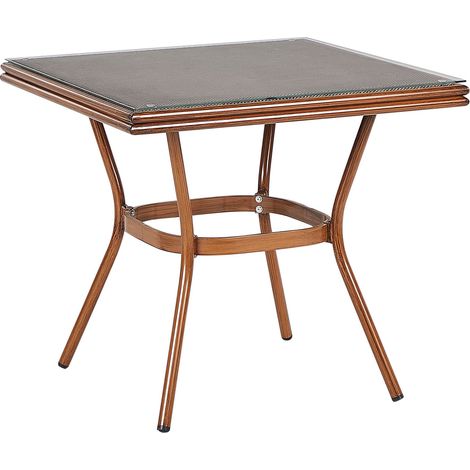 Garden Dining Table CASPRI II 80 cm 80 cm Glass Grey