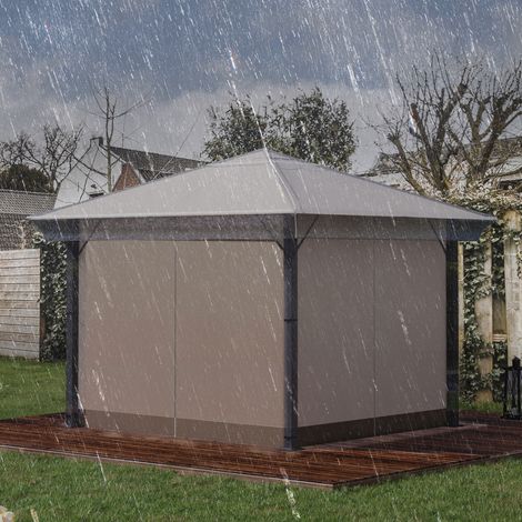 Telo di copertura per gazebo 3 x 3 m impermeabile trasparente con cordino HAVRYA (1/5)