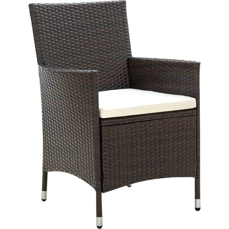 Maison Exclusive - Gartenstühle mit Sitzpolster 4 Stk. Poly Ratta