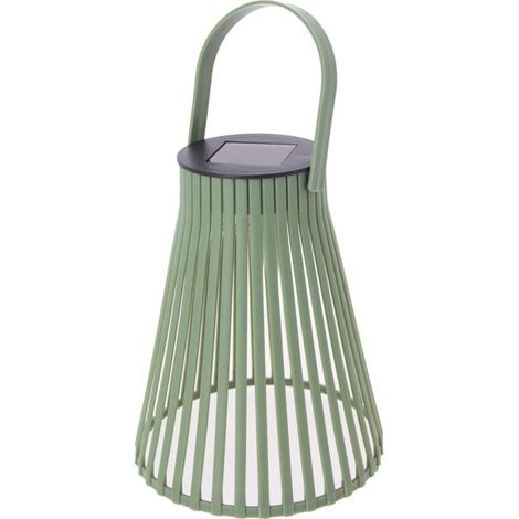 Xanlite - Lanterne solaire LED kaki, éclairage blanc chaud, spéciale extérieur (IP44) - SOLANAK