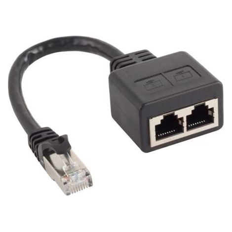 PA RJ45-Splitter-Adapter, 1 auf 2 RJ45-Netzwerk-Port-Ethernet-Adapter-Splitter, CAT8-Netzwerkkabel-Splitter-Adapter für das Heimbüro (1/3)