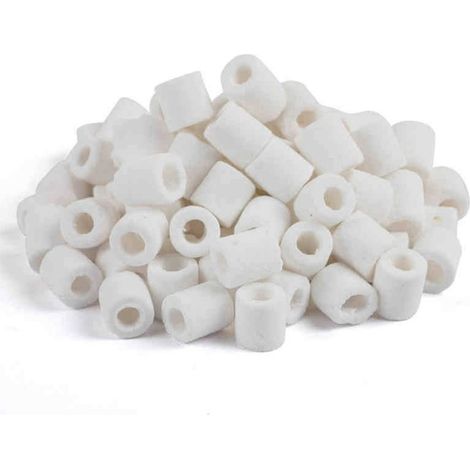 TRADE SHOP - Cannolicchi 500g In Vetro Sintetizzato Con Calza Per Acquario Pulizia -
