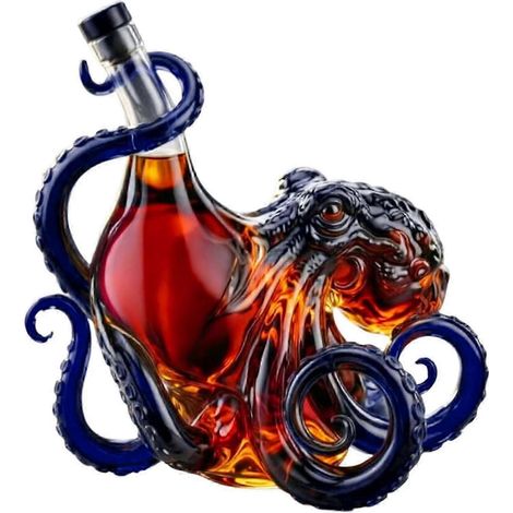 Whiskey-Dekanter-Set mit Kraken-Oktopus-Design, Piraten-Rumflaschen-Dekanter, ideale Heimbar-Dekoration & Geschenk für Männerlb4 (1/5)