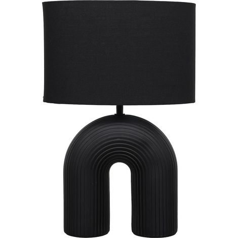 Lampe à poser archi céramique noir (H42cm)