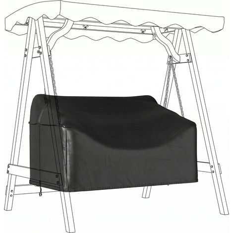 Housse de protection pour balancelle 2 places, imperméable, anti-vent et anti-UV, tissu Oxford 420D (1/5)