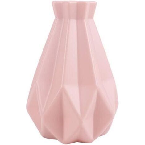Vase à fleurs géométrique en céramique, vase simple et incassable pour la décoration intérieure (table de salon) - Rose