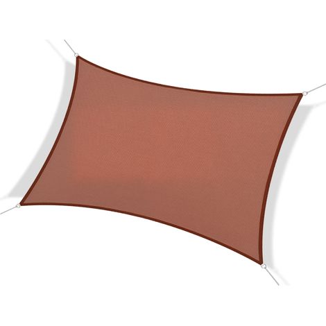 Outsunny Voile d'ombrage rectangulaire 3 x 4 m polyéthylène Haute densité Protection UV Avec sac de rangement - Coloris beige (1/5)