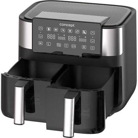 Friteuse double sans graisse Air Fryer 8L FR8000 Noir, Argent (1/5)