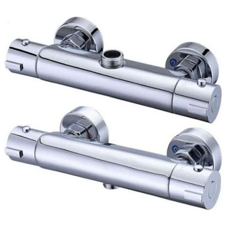 Mitigeur thermostatique mural , Mitigeur de douche thermostatique rond à fixation murale pour baignoire et douche , Robinet anti-brûlure