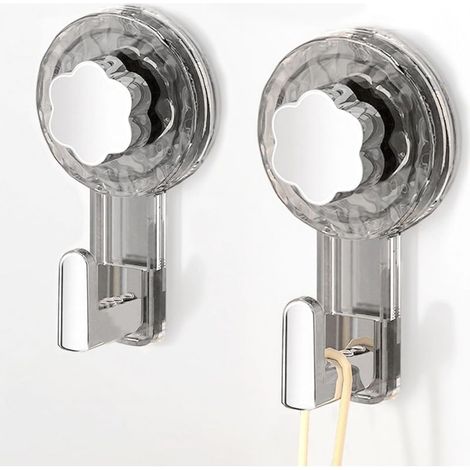 Accroche Serviette Salle de Bain, Crochet Ventouse Extra Puissantes Réutilisables pour Salle de Bain,Cuisine,Camping,Bathroom Towel Suction Hooks (2) (1/5)