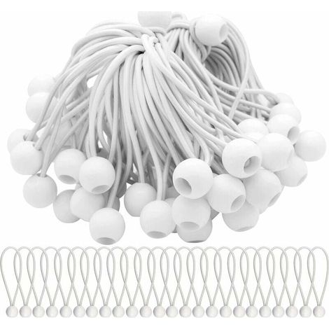 Lot de 50 tendeurs élastiques avec boules élastiques pour chapiteaux, tentes, banderoles et bâches. (1/4)
