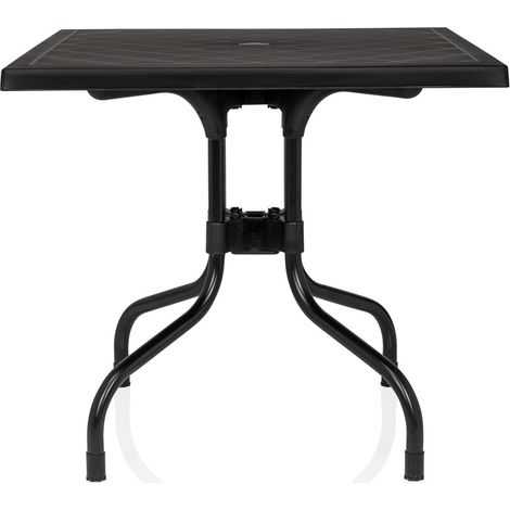Gartentisch / Outdoortisch Travano T1 eckig Kunststoff schwarz hjh LIVING