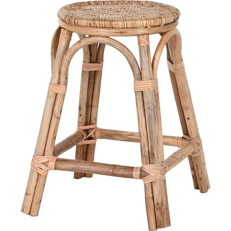 Taburete Mimbre Ratan 37X37X51