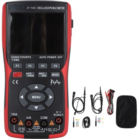 Oscilloscope portatif à écran de 3,5 pouces, multimètre, haute précision, double canal, générateur de Signal à 25000 points (1/5)
