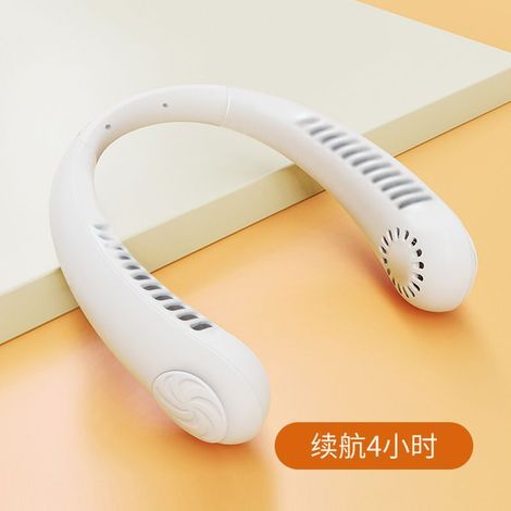 Ventilateur de cou portable USB, petit format, idéal pour les personnes paresseuses, sans hélice, rechargeable, avec fonction de climatisation. Ventilateur électrique à suspendre autour du cou en plas (1/5)