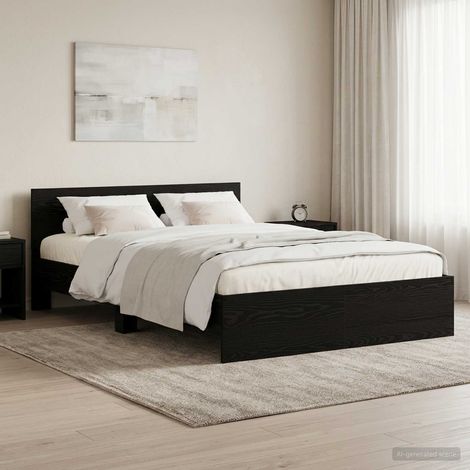 Estructura de cama con cabecero Roble Negro 120 x 200 cm (1/5)