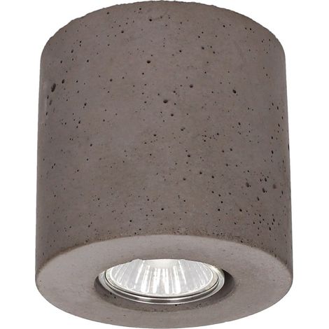 Plafonnier en Béton Gris Design Cylindre pour 1 Ampoule CONCRETEDREAM (1/3)
