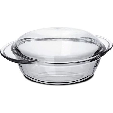 Cocotte ronde - JUANIO - 0.7 L - Verre - Couvercle - Résistante aux chocs thermiques (1/3)