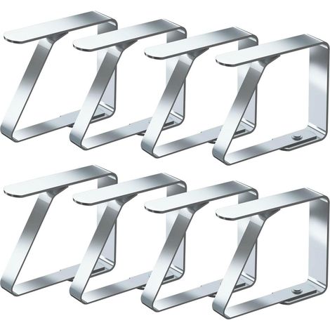 8-teiliges Set Tischdeckenklammern, geeignet für Tischplatten mit einer Dicke von 1-3 cm, rutschfeste Tischdeckenklammern aus Edelstahl (klein x 8 Stück) (1/5)