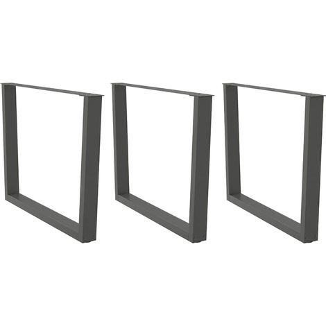 Esstisch Beine V-Form 3 Stück Anthrazit 100x(72-73,3) cm Stahl