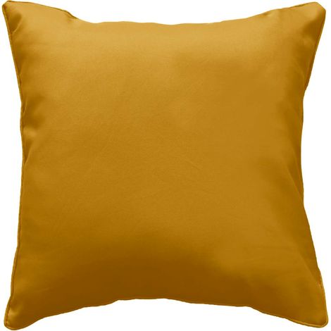 Coussin Déco 40x40 cm – Polyester Uni – Déhoussable – Ocre lumineux (1/3)
