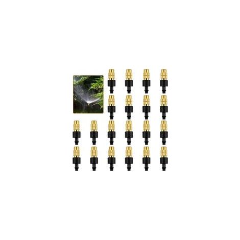 20 Pcs Buse de Pulvérisation en Laiton,Buse d'atomisation Réglable Cuivre d'Irrigation goutte Atomisation Micro Arroseur Jardin Refroidissement Équipement pour Légumes Serre de l'Arro (1/4)