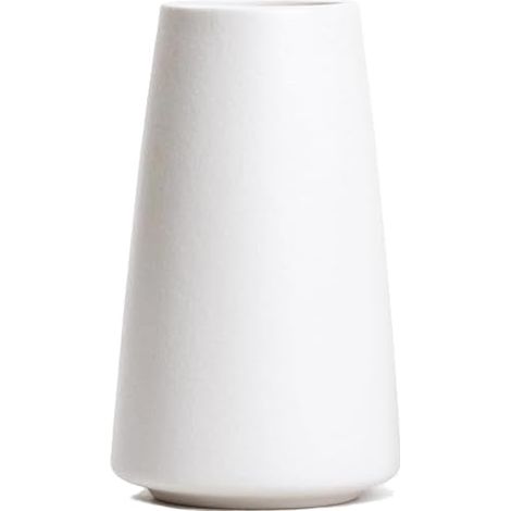 Vase Céramique Blanc 15 cm, Pampa, Moderne Minimaliste, Campagne, Étagère Boho, Salon Chambre Cuisine Bureau (1/5)