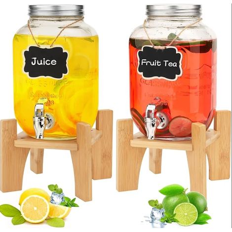 Beverage Dispenser With Stand Water Glass And Fruit Juice Punch Bowl For Parties (1/5)