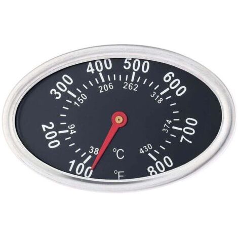 Ersatz-Grillthermometer, 7,6 cm (3 Zoll) Edelstahl-Grillthermometer mit Hitzeanzeige, ovale Grilltemperaturanzeige