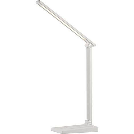 Lampada da scrivania a LED, 5 modalità colore, 10 livelli di luminosità, lampade da scrivania con protezione per gli occhi, controllo touch, alimentazione USB-C, lampada da comodino con funzione timer (1/5)