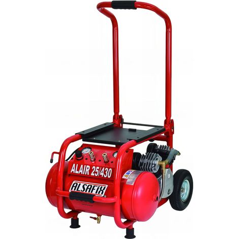 Compresseur électrique 3CV 25L monophasé 230V – Pression max 10 bars – Débit d'air 433L/min – Moteur avec lubrification – Alsafix (1/2)
